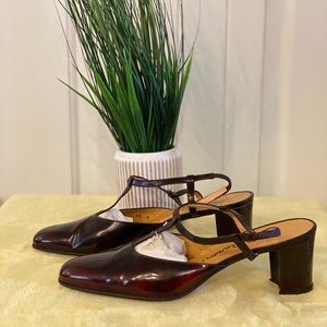 David Aaron tortoise shell sling back